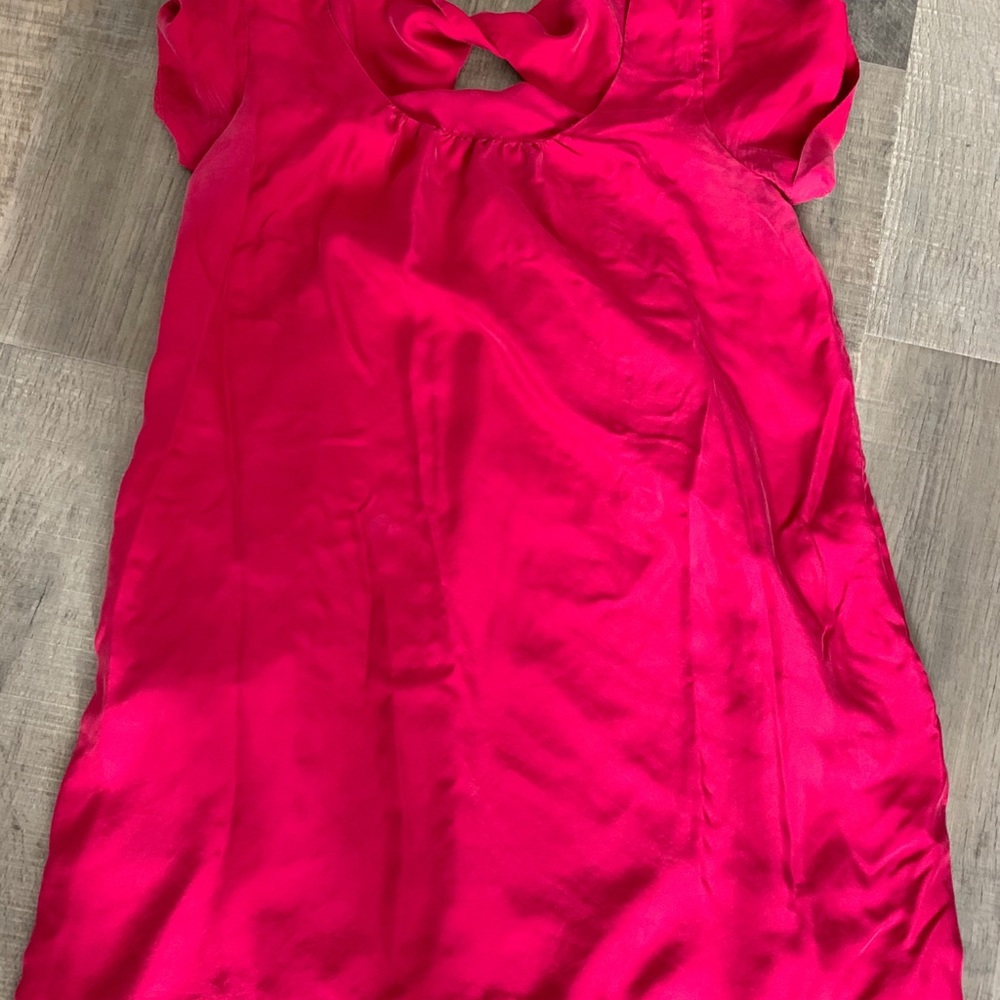 Anthropologie Red Silk Mini Dress